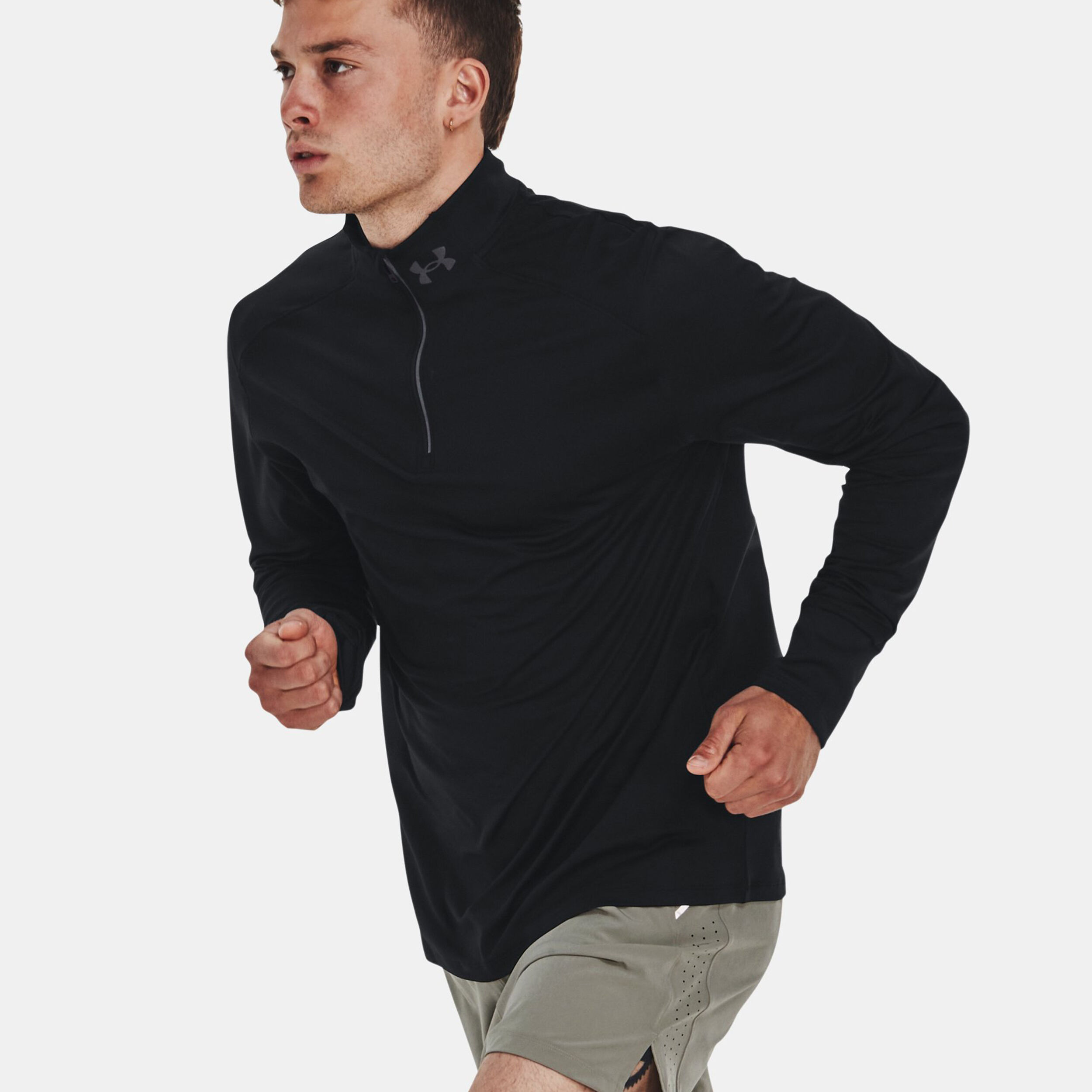 Qualifier Run 1 4 Zip Laufshirt Herren Schwarz