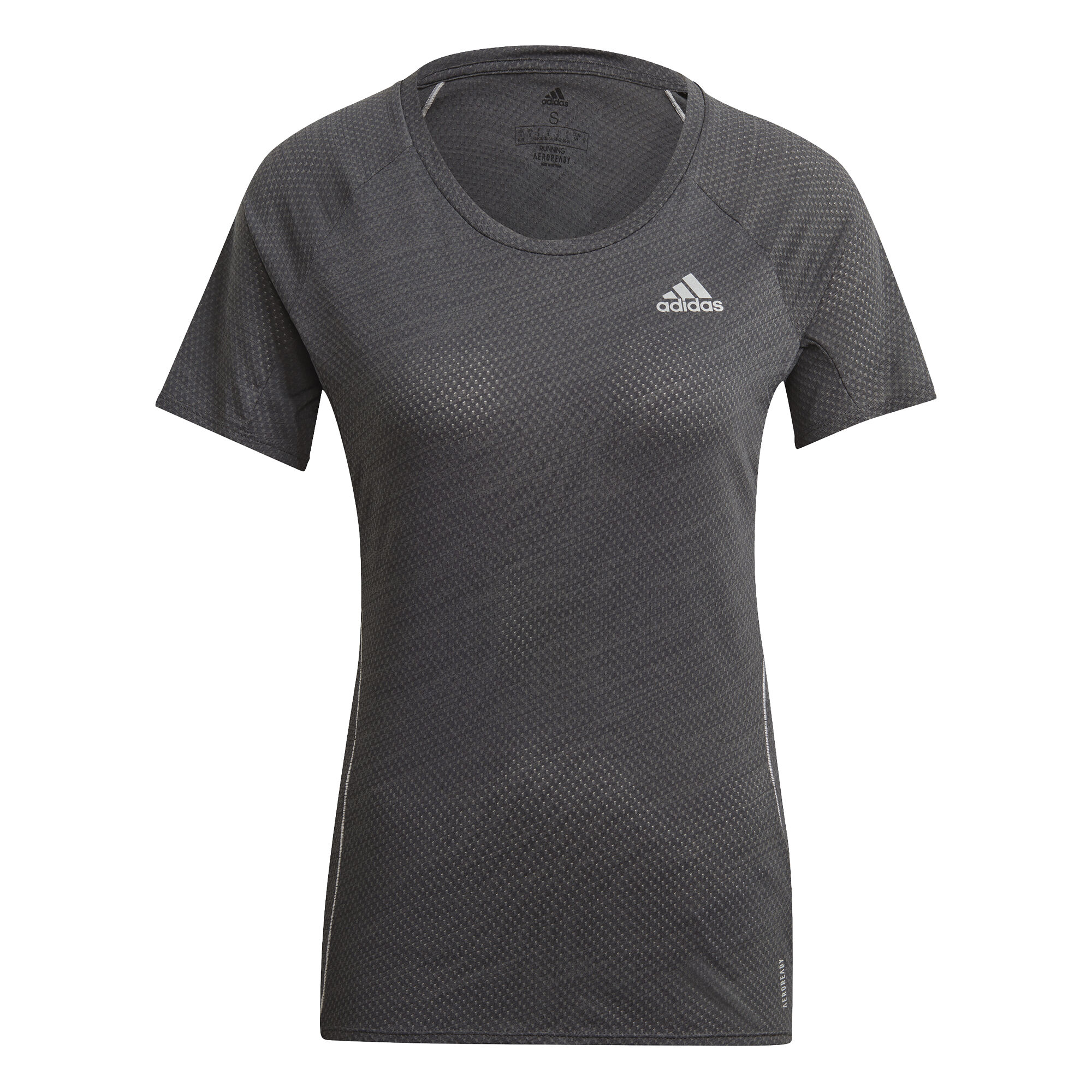 Runner T Shirt Damen Dunkelgrau WeiB