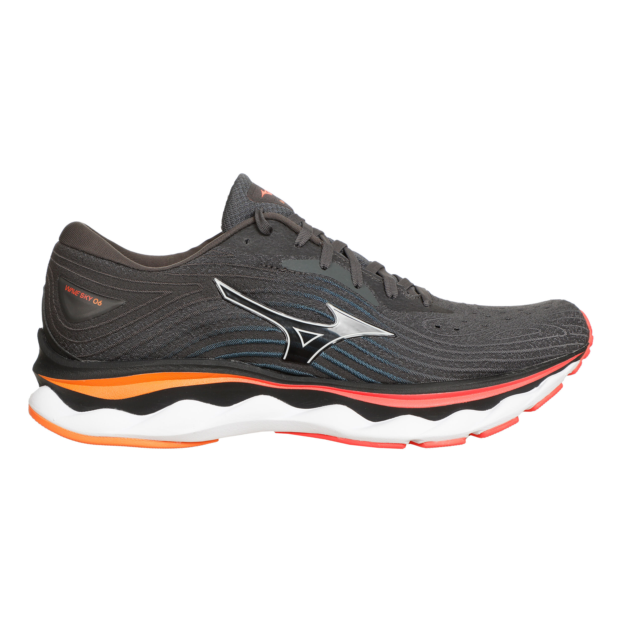 Mizuno Wave Sky 6 Neutralschuh Herren Grau Orange online kaufen