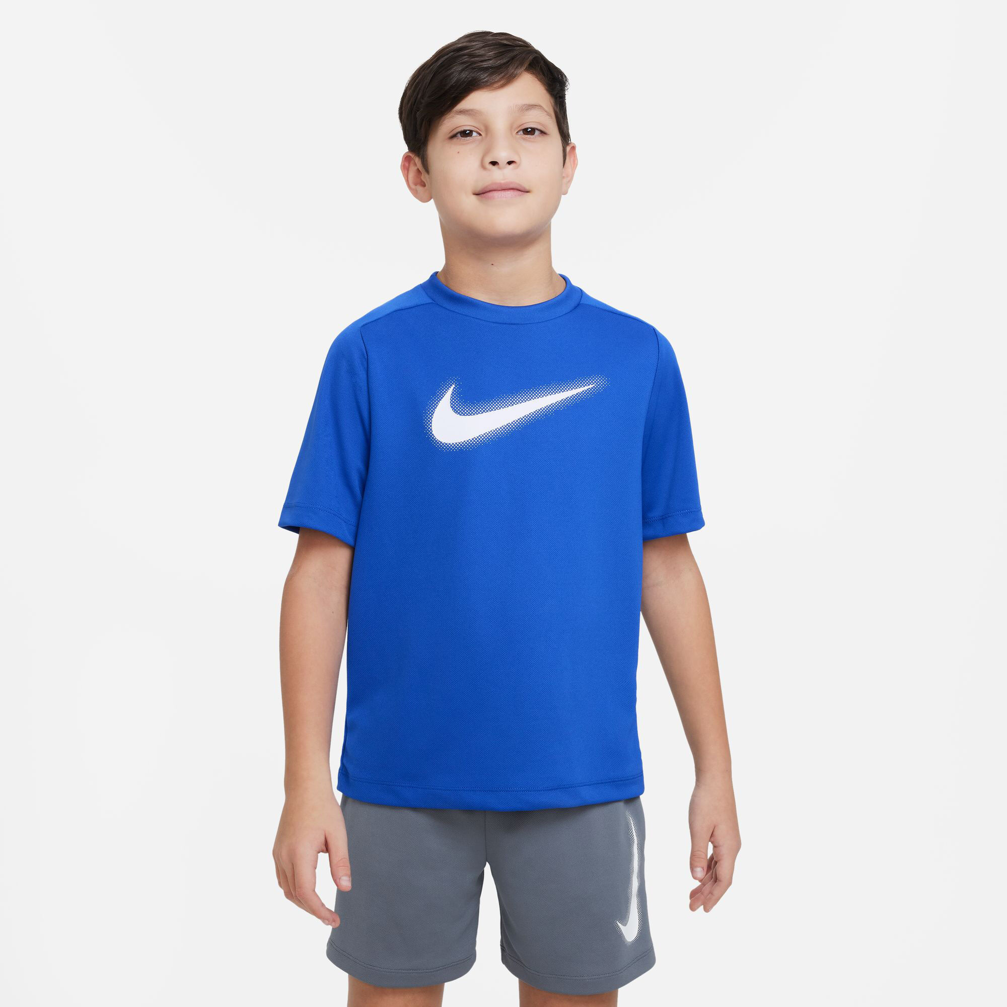 White and blue nike t shirt top