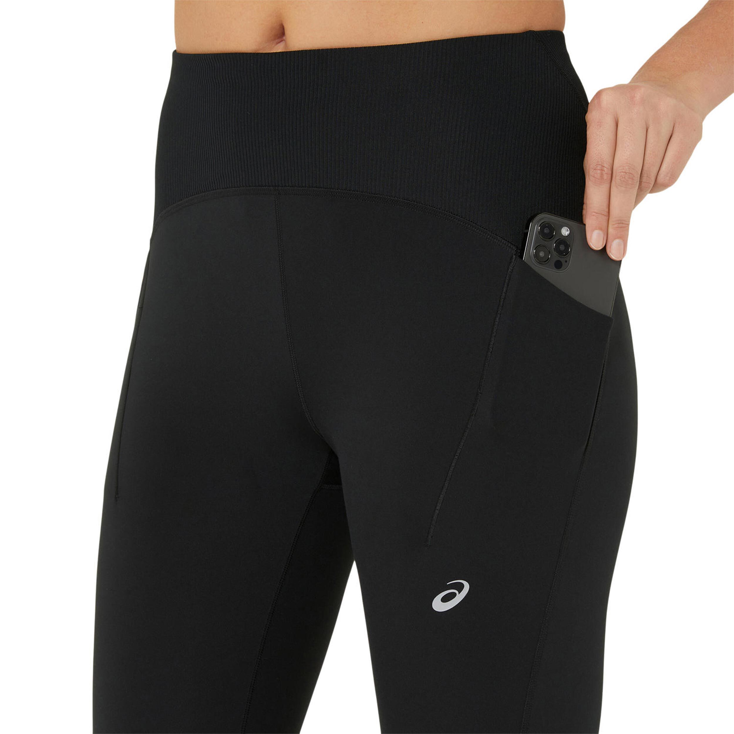 Road Winter High Waist Lauftight Damen Schwarz