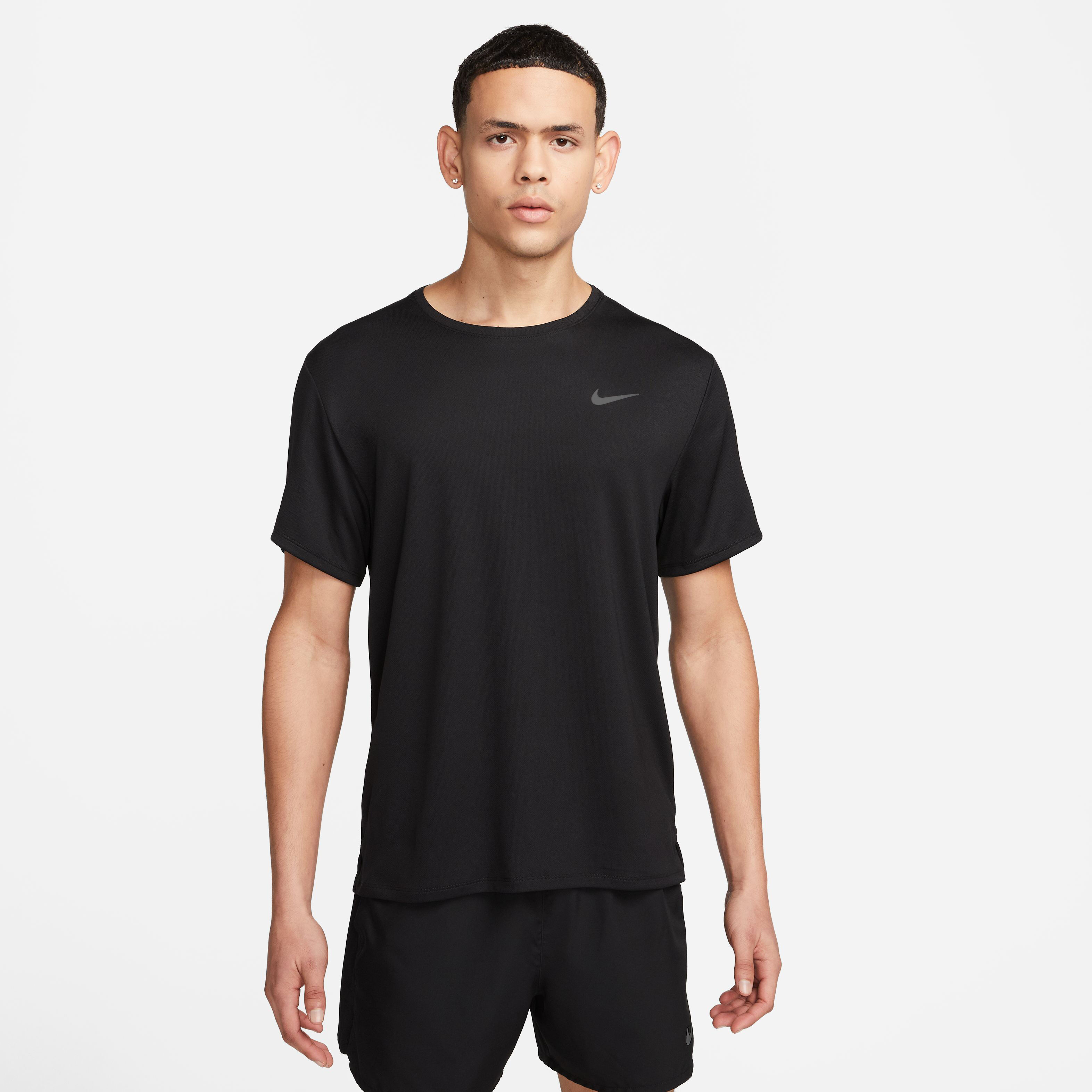 Dri Fit Miler UV Laufshirt Herren Schwarz Grau