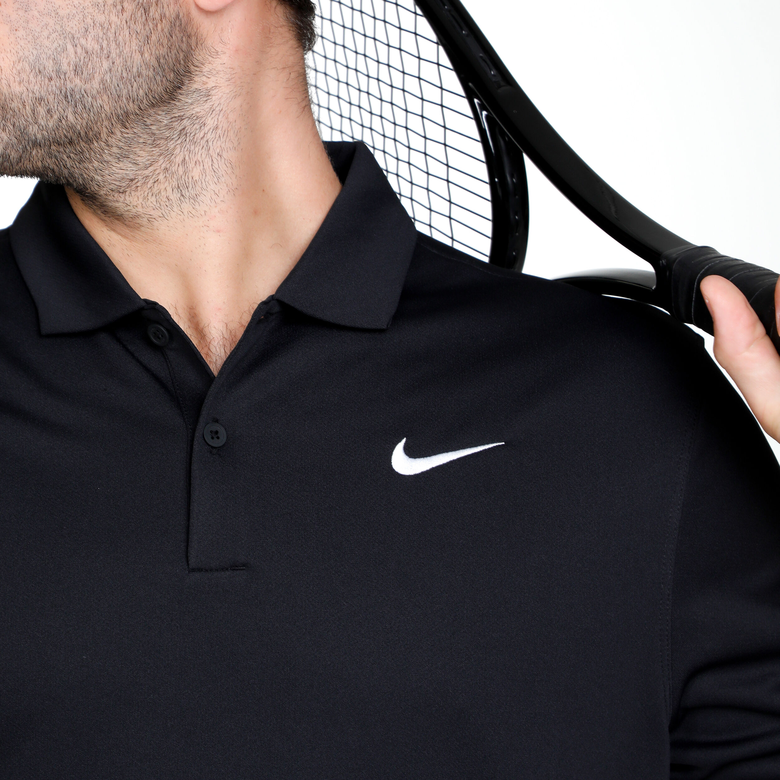 Black nike dri fit polo discount