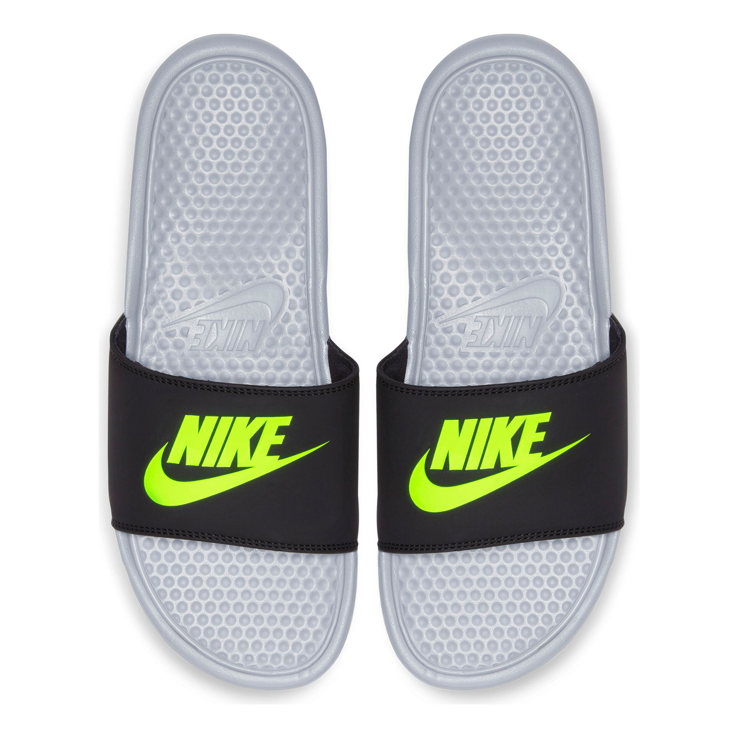 Benassi Just Do It Badelatschen Herren Hellgrau Schwarz