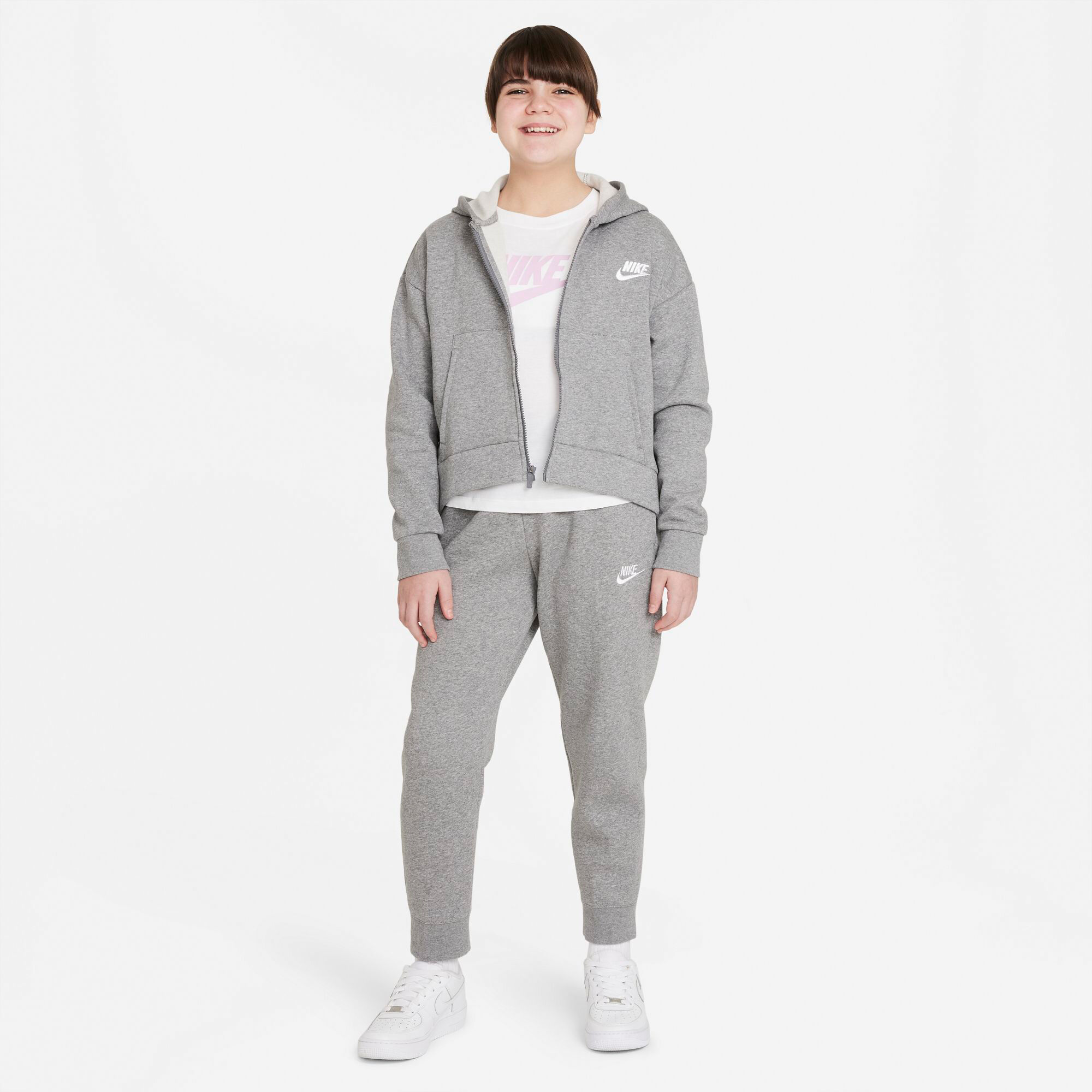 Nike Sportswear Club DE Fleece Running | online Mädchen Sweatjacke kaufen Point Grau, Weiß