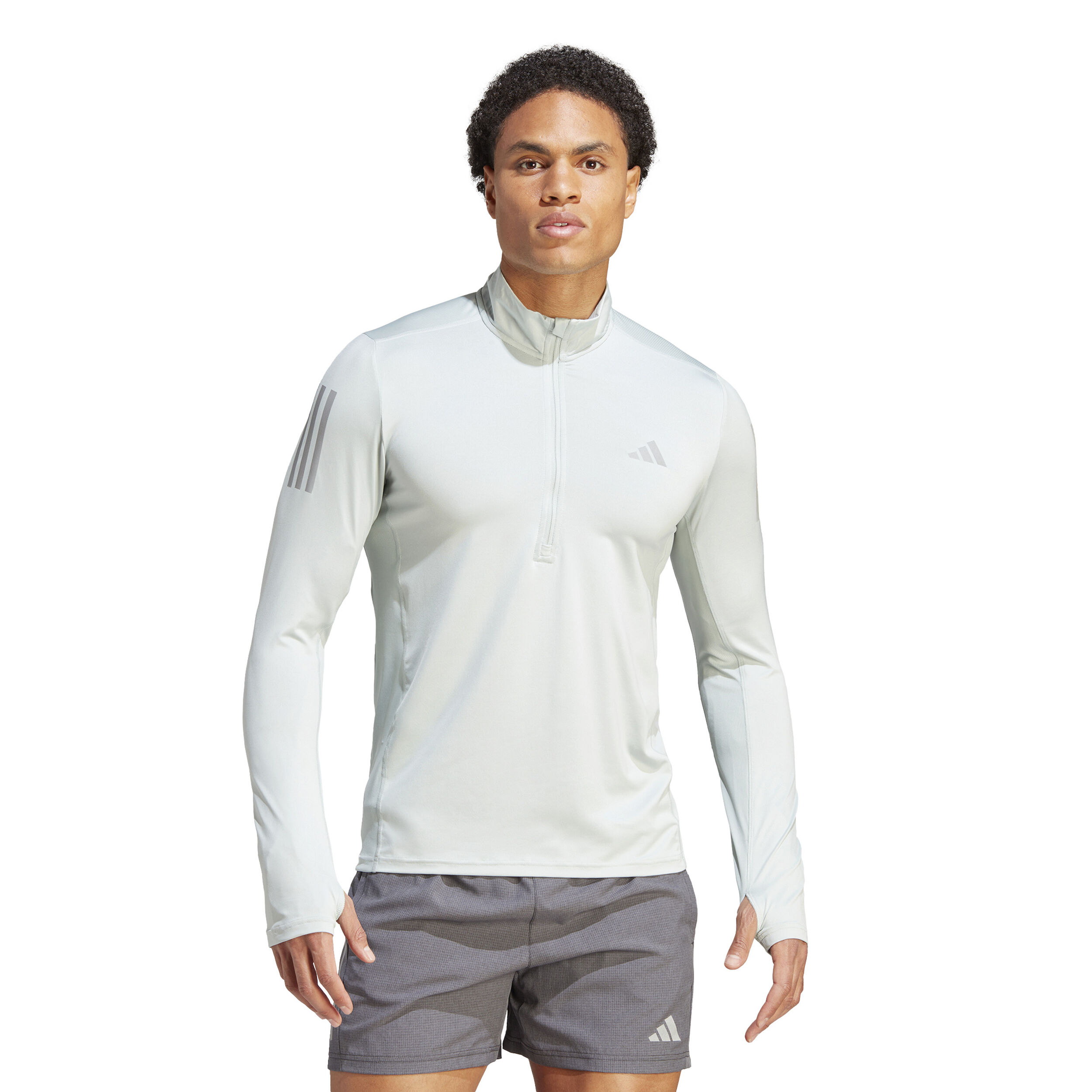 adidas Own The Run 1 4 Zip Longsleeve Herren Blaugrau online kaufen Running Point DE