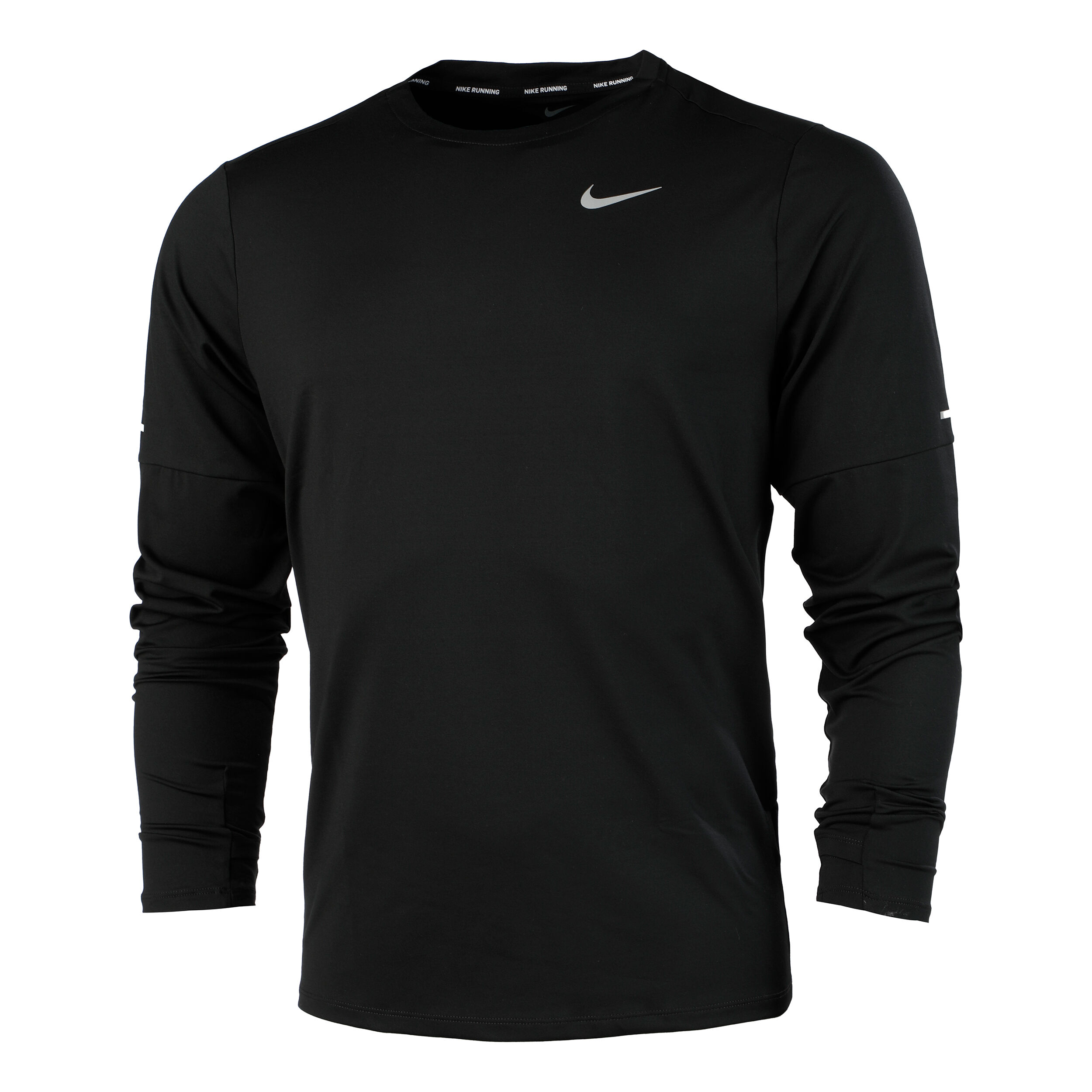 Dri Fit Element Crew Longsleeve Herren Schwarz Silber