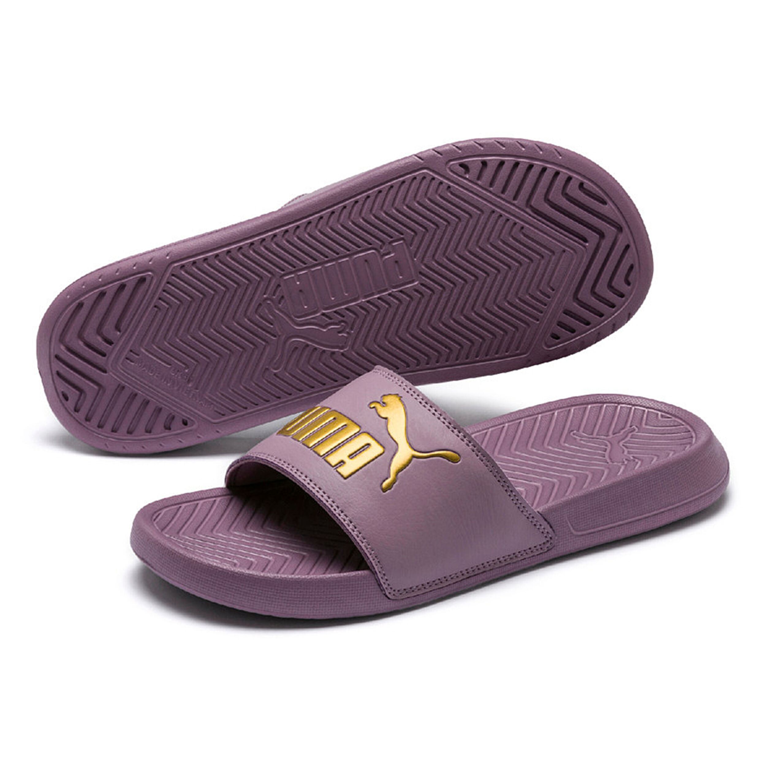 Popcoat Badelatschen Damen Lila Gold