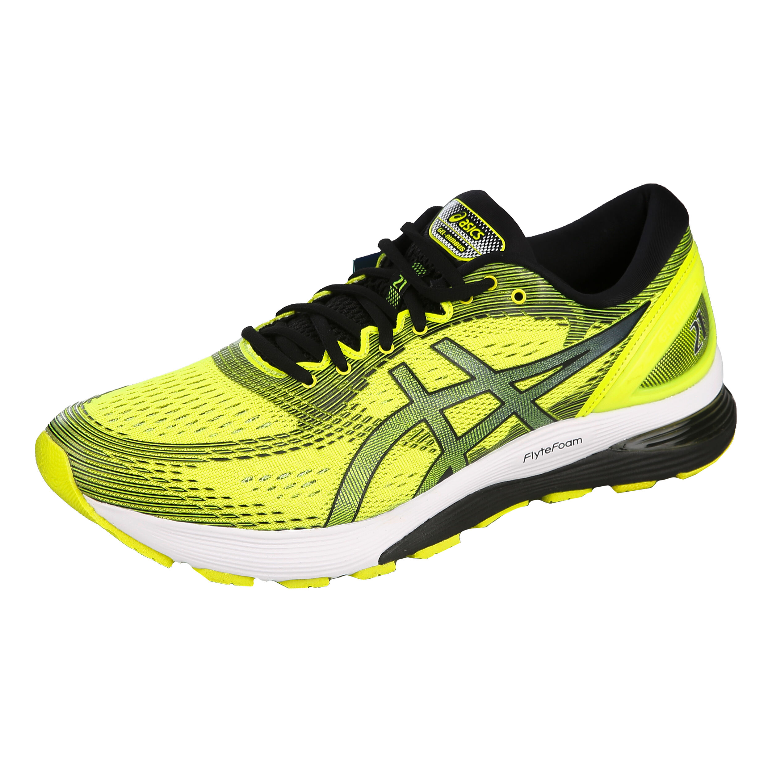 Gel Nimbus 21 Neutralschuh Herren Neongelb Schwarz