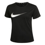 Nike Bekleidung Nike Dri-Fit One Swoosh HBR Laufshirt Damen-Schwarz