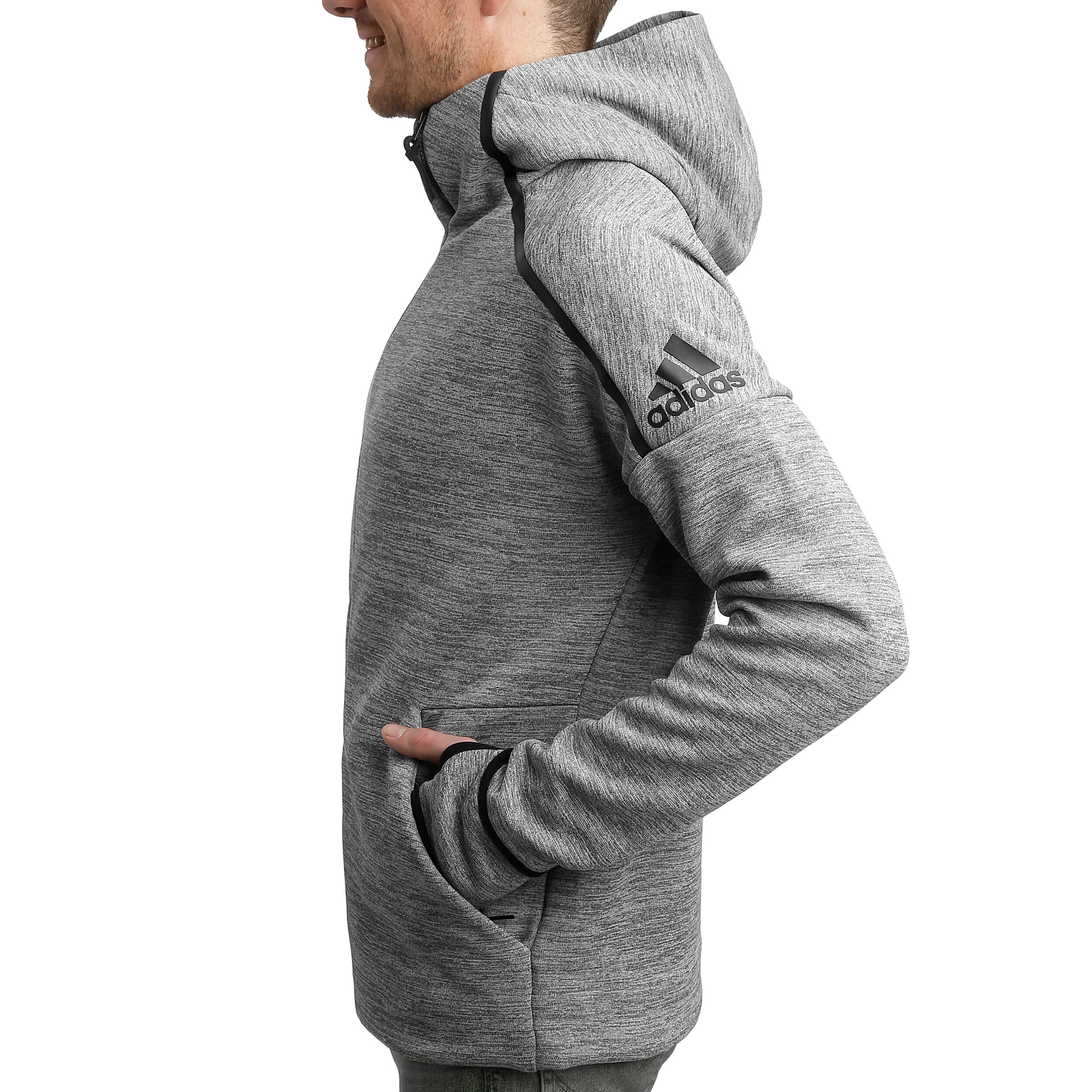 Z.N.E. Fast Release Zipper Sweatjacke Herren Grau Schwarz