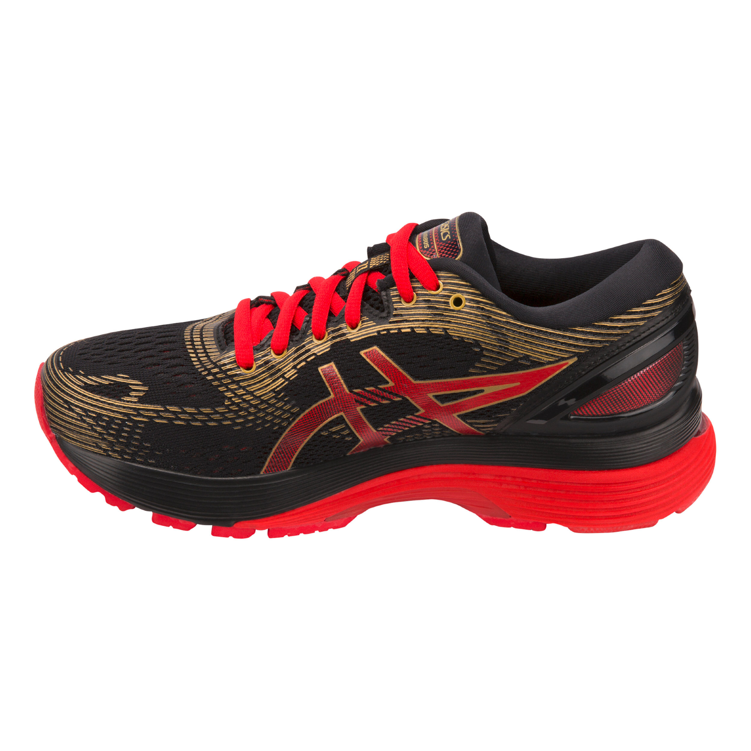 Gel Nimbus 21 Neutralschuh Damen Schwarz Rot