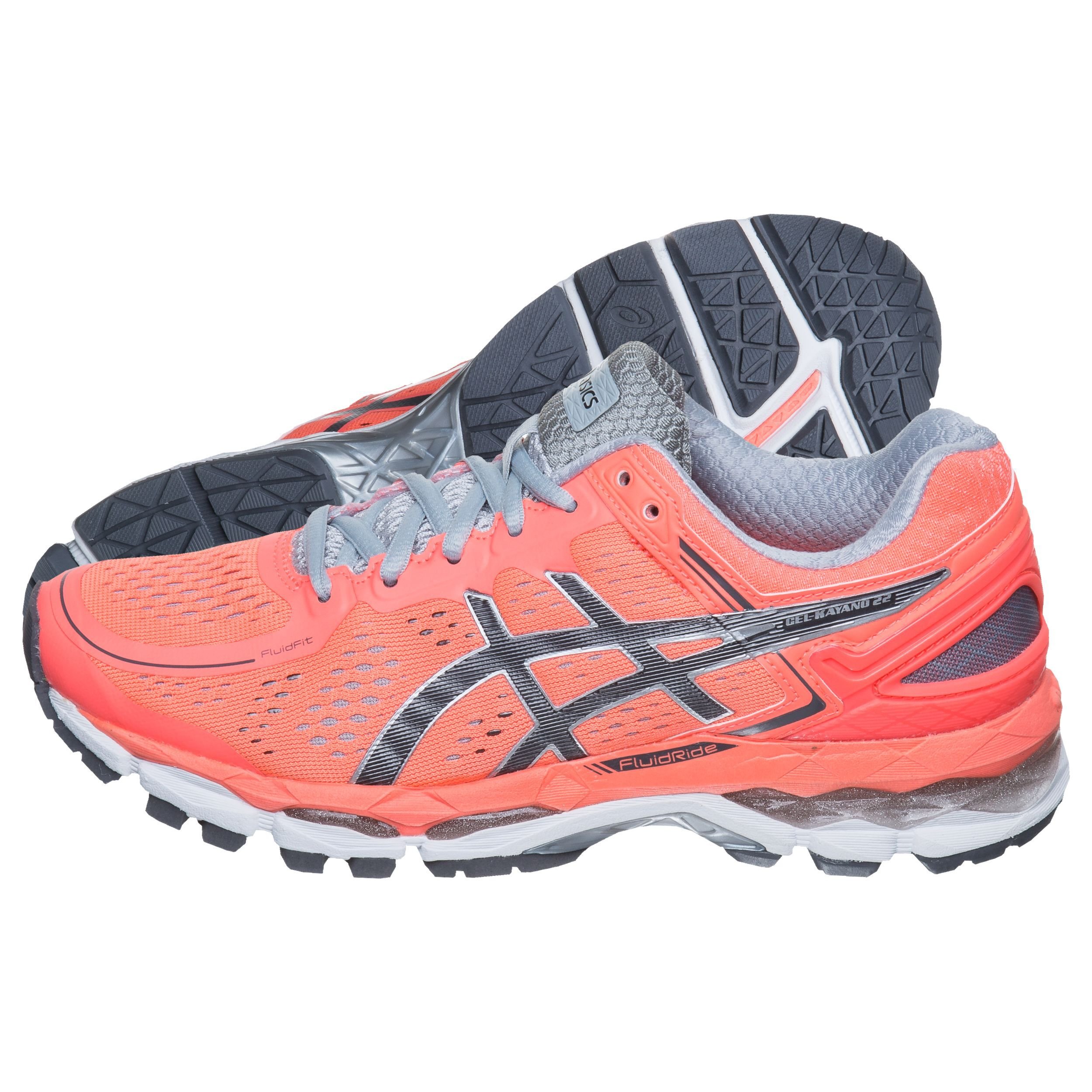 Gel Kayano 22 Stabilitatsschuh Damen Koralle Dunkelgrau