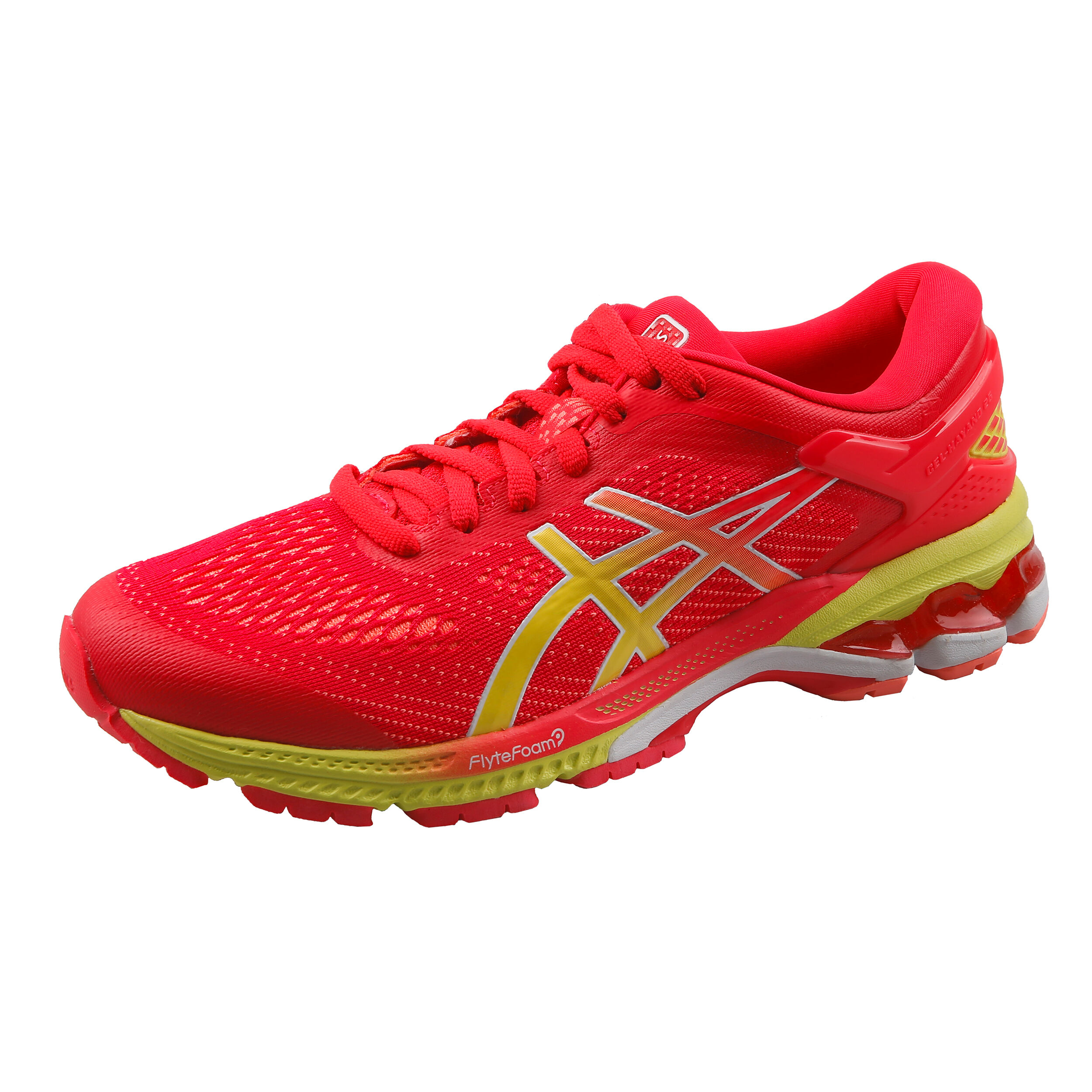 Gel Kayano 26 Stabilitatsschuh Damen Pink Limette