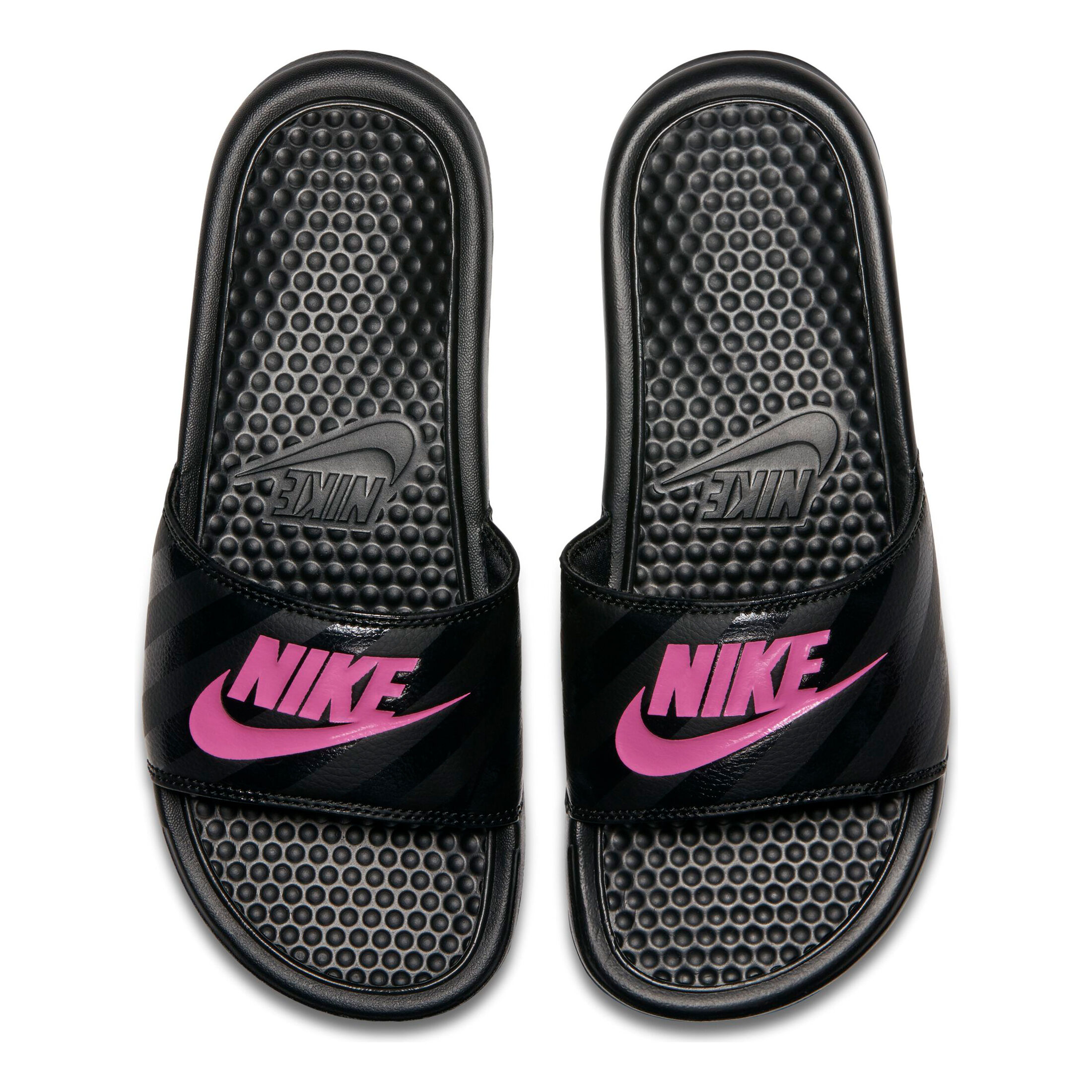 Benassi Just Do It Badelatschen Damen Schwarz Pink