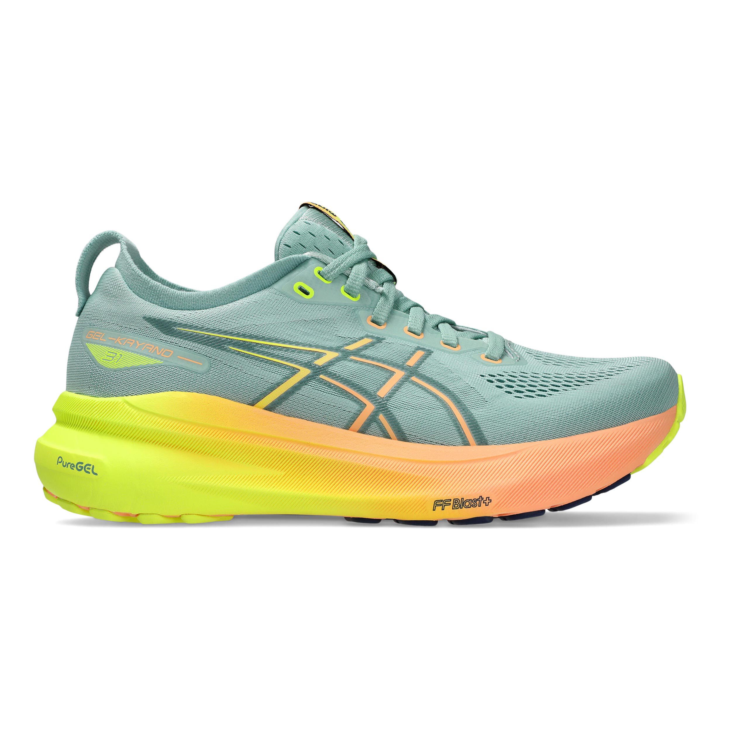 ASICS Gel Kayano 31 Stabilitatsschuh Damen Grun Orange online kaufen Running Point DE