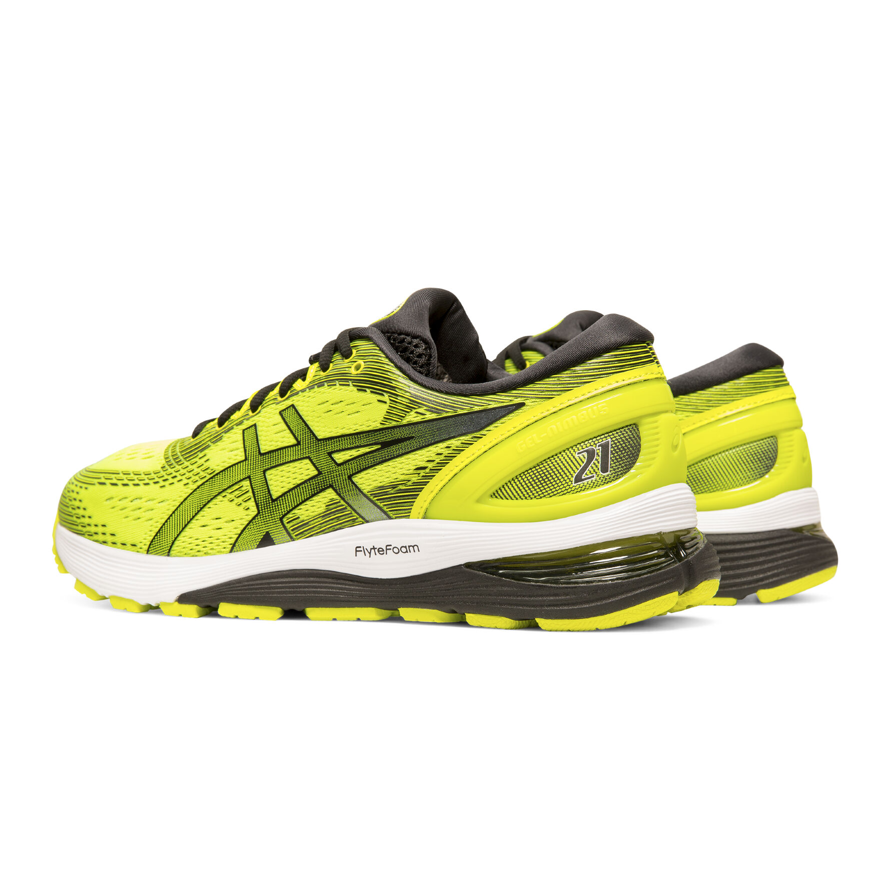 Gel Nimbus 21 Neutralschuh Herren Neongelb Schwarz