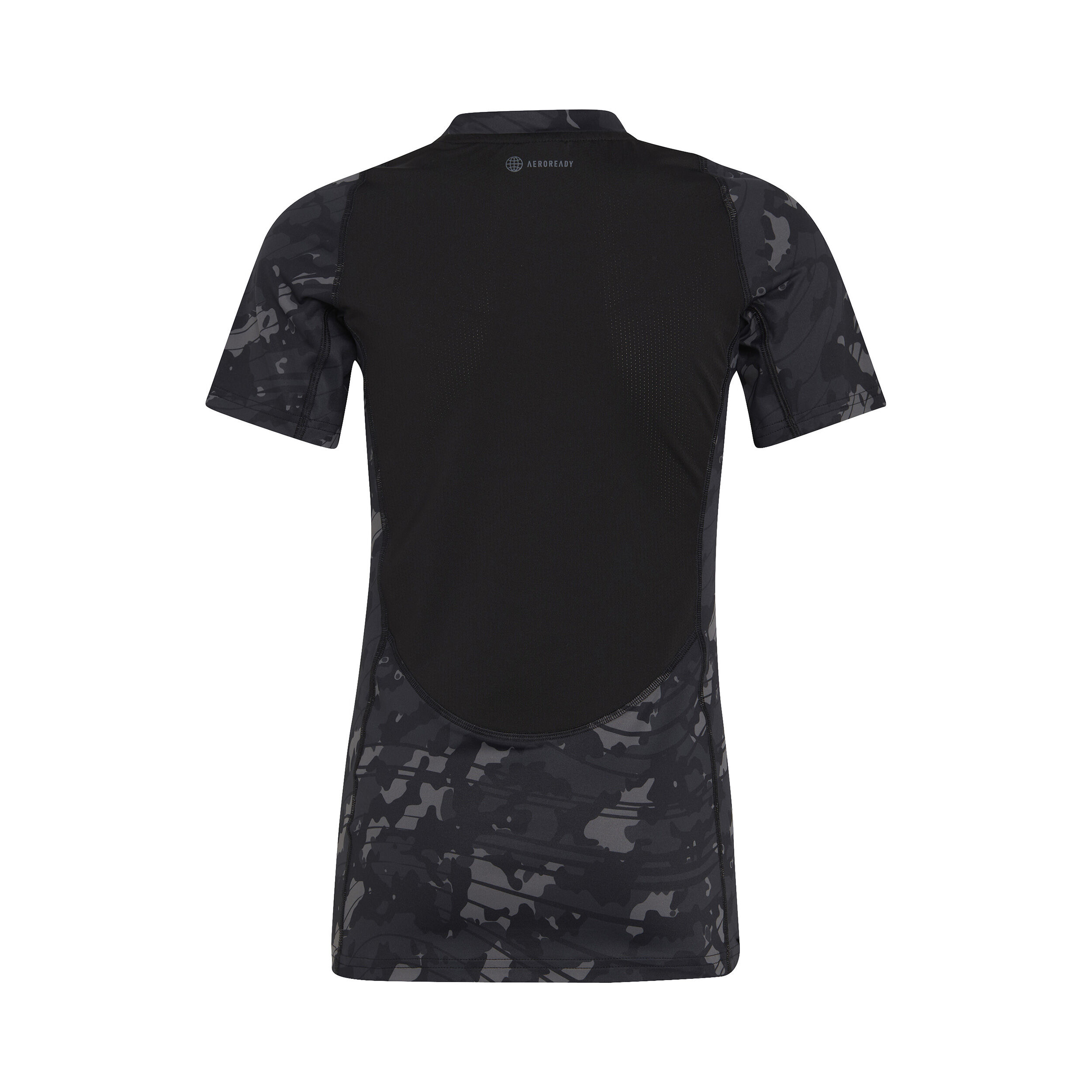 adidas AEROREADY Techfit Camo Printed T Shirt Jungen Schwarz Grau online kaufen Running Point DE