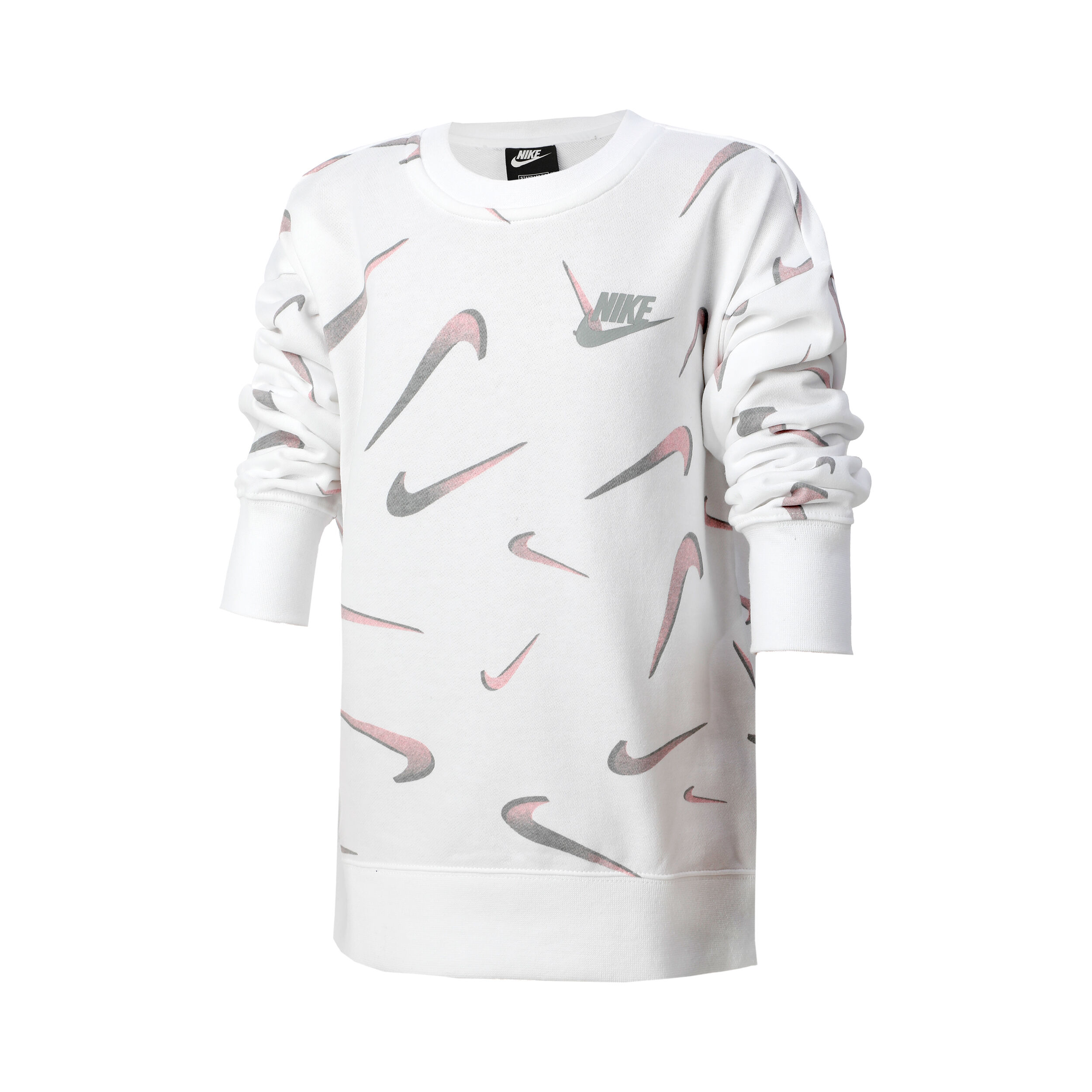 Nike sportswear rally women's print metallic crew hot sale