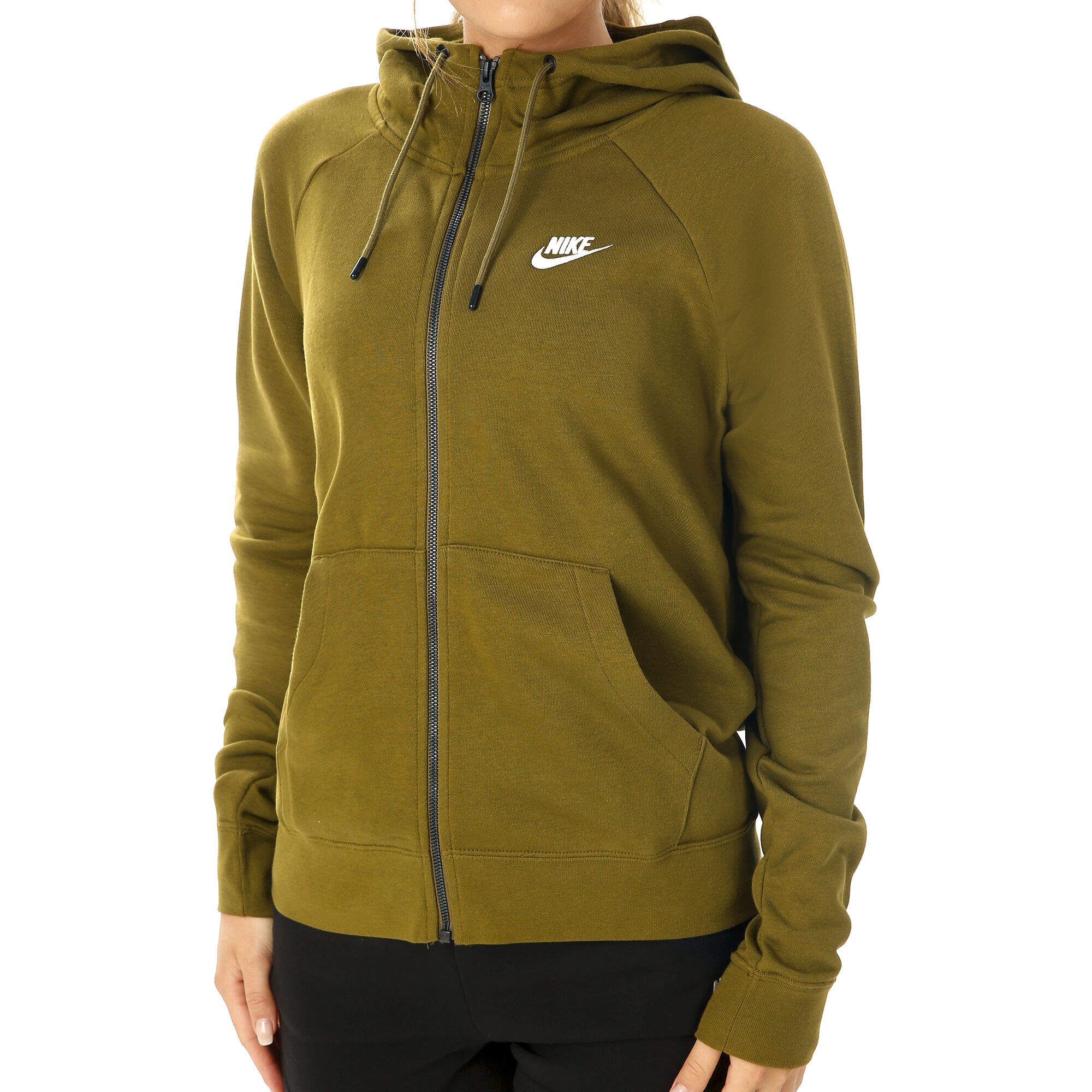 Economisch dosis passage Nike Sportswear Essential Sweatjacke Damen - Oliv, Weiß online kaufen |  Running Point